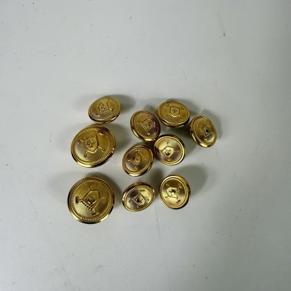Lauren Ralph Lauren Replacement Blazer Buttons Gold Tone Waterbury USA Set of 10
